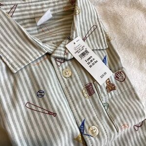 Baby Gap Collared Button-Down Long-Sleeve Shirt Baseball Football Basketball
